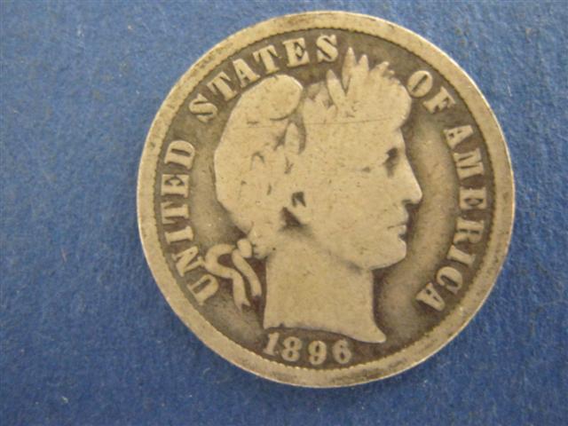 1896-O Barber Dime Obverse